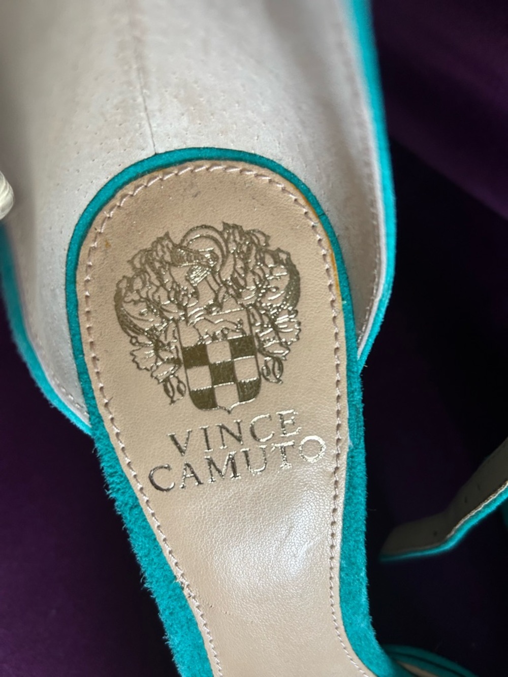 Vince Camuto Teal Bow Ankle-Strap Block Heel Sandal - Picture 3 of 4